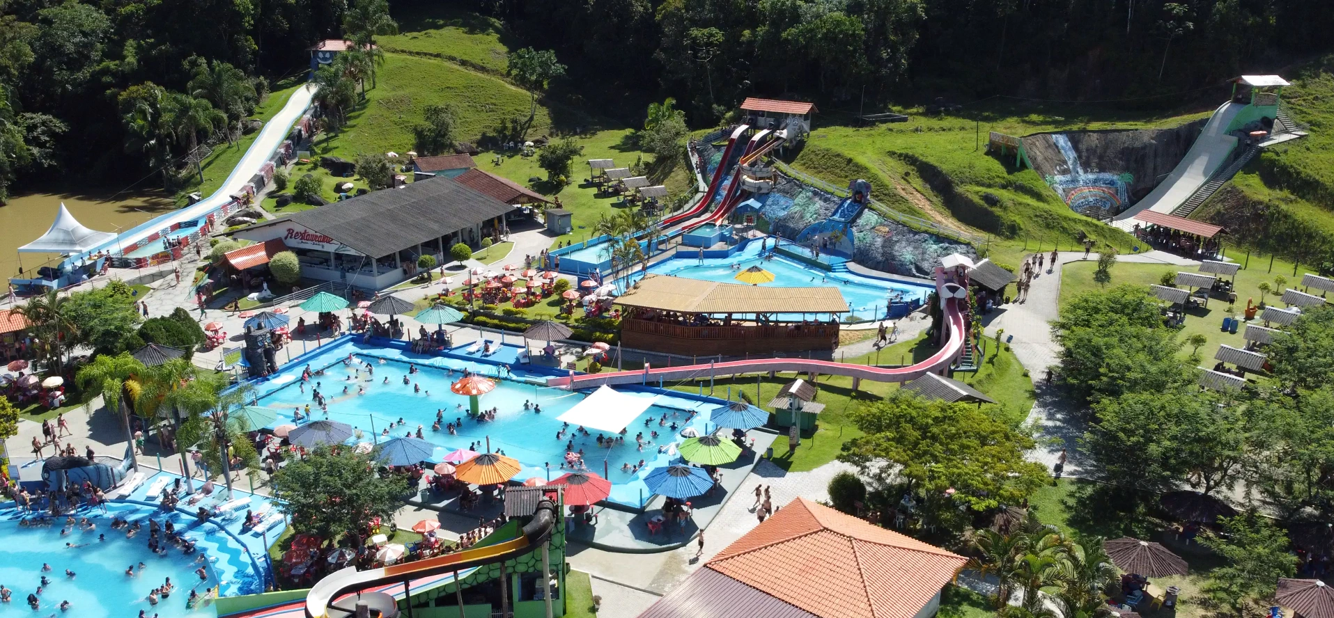 Foto aérea do parque.